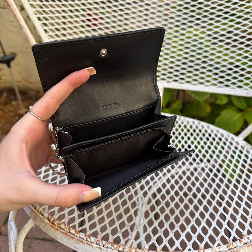Black Coach Monogramed Wallet with Keyring - Picture 8 of 8
